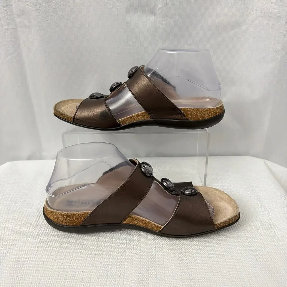 Mephisto Sandals Womens Size 10 Helisa Bronze Leather Slip On Comfort 40